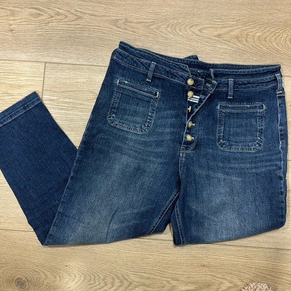 Anthropologie Denim - Pilcro And Letterpress Anthropologie Button Fly Jeans SZ 32 High Rise Slim Crop